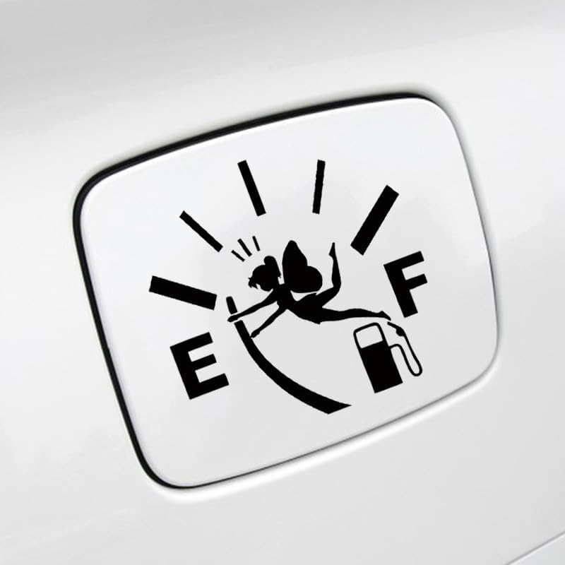 with Gas Gauge Fairy Design Funny Running on Empty Car  Die Cut Vinyl Decal