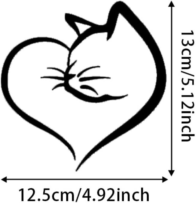 Cat in a Heart Sharp Car  Die Cut Vinyl Decal