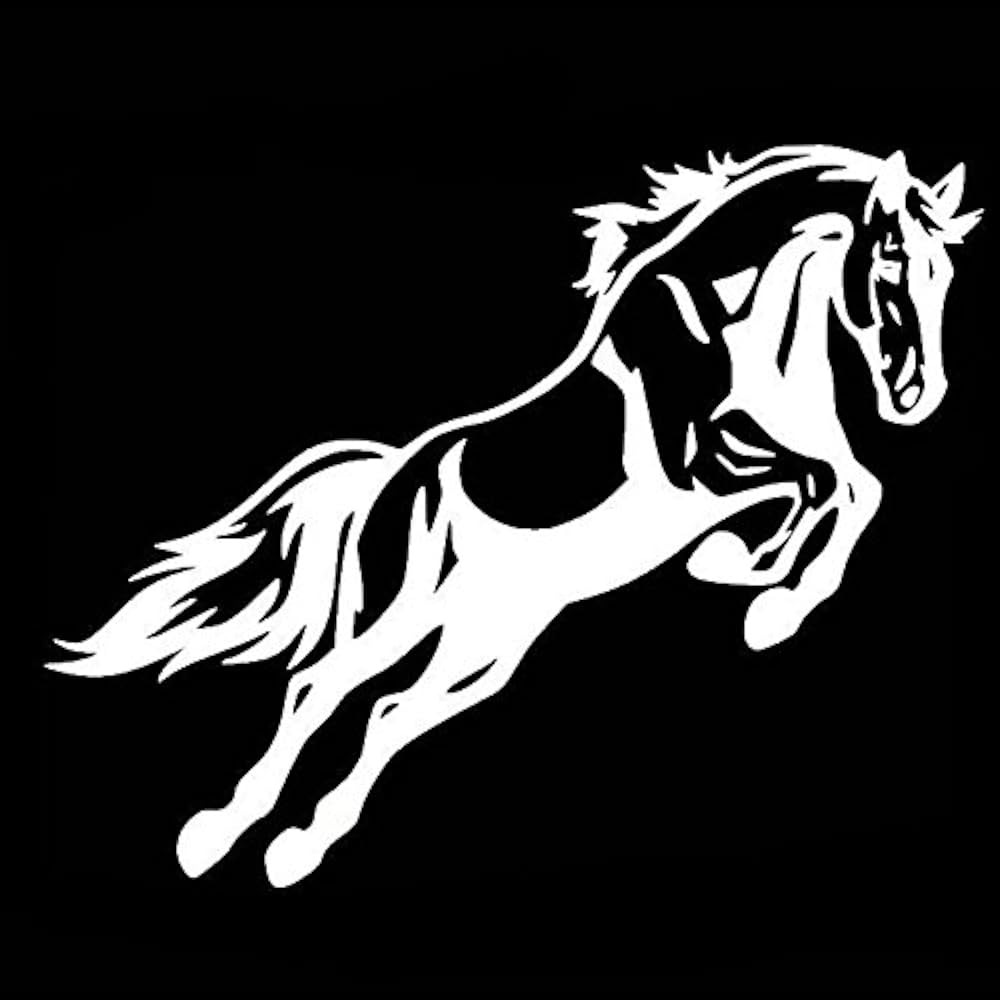 decalbazaar Vinyl Powerful Horse Jump Glossy Car Vehicle Die Cut Vinyl Decal