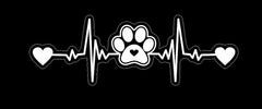 MAKTEM Paw Print Heartbeat, Die Cut Vinyl Decal