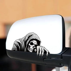 Decorative Stickers Cartoon Skull Car Mirror Decal, Die Cut Vinyl Decal