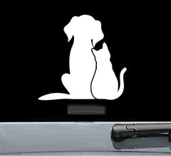 JS Artworks Dog & cat Lover Vinyl Decal Die Cut Vinyl Decal