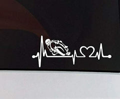 Motorcycle Sticker Heartbeat Car Motorsport Stickers Die Cut Vinyl Decal