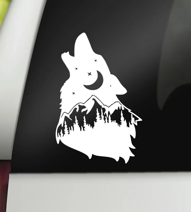 1PC Tribal Wolf Head Vinyl Sticker, Perfect for Car Windows, Laptops, Motorcycles, Backpacks & Wildlife - Themed Decor Die Cut Vinyl Decal