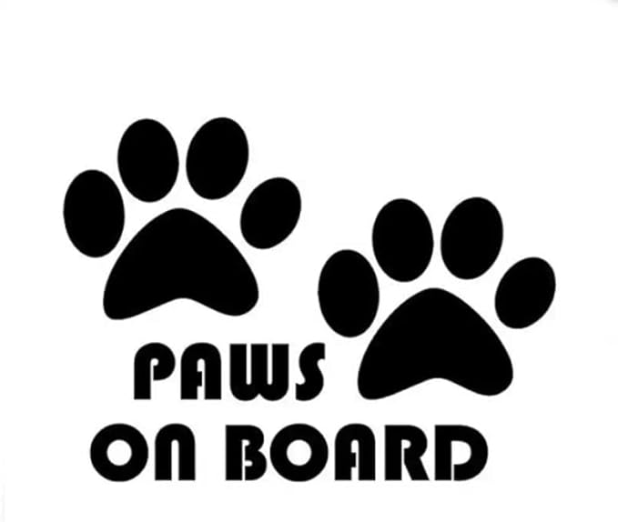 MAKTEM Paws on Board Car Vinyl Sticker, Die Cut Vinyl Decal