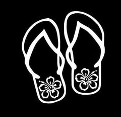 ARanger Products Hibiscus Flip Flops Tropical  Die Cut Vinyl Decal
