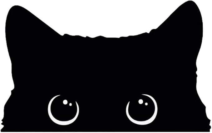 Decorative Cute Cartoon Black Cat Peeking Decorative Decals, Die Cut Vinyl Decal