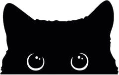 Decorative Cute Cartoon Black Cat Peeking Decorative Decals, Die Cut Vinyl Decal