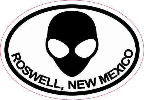 StickerTalk Oval Alien Roswell  Die Cut Vinyl Decal