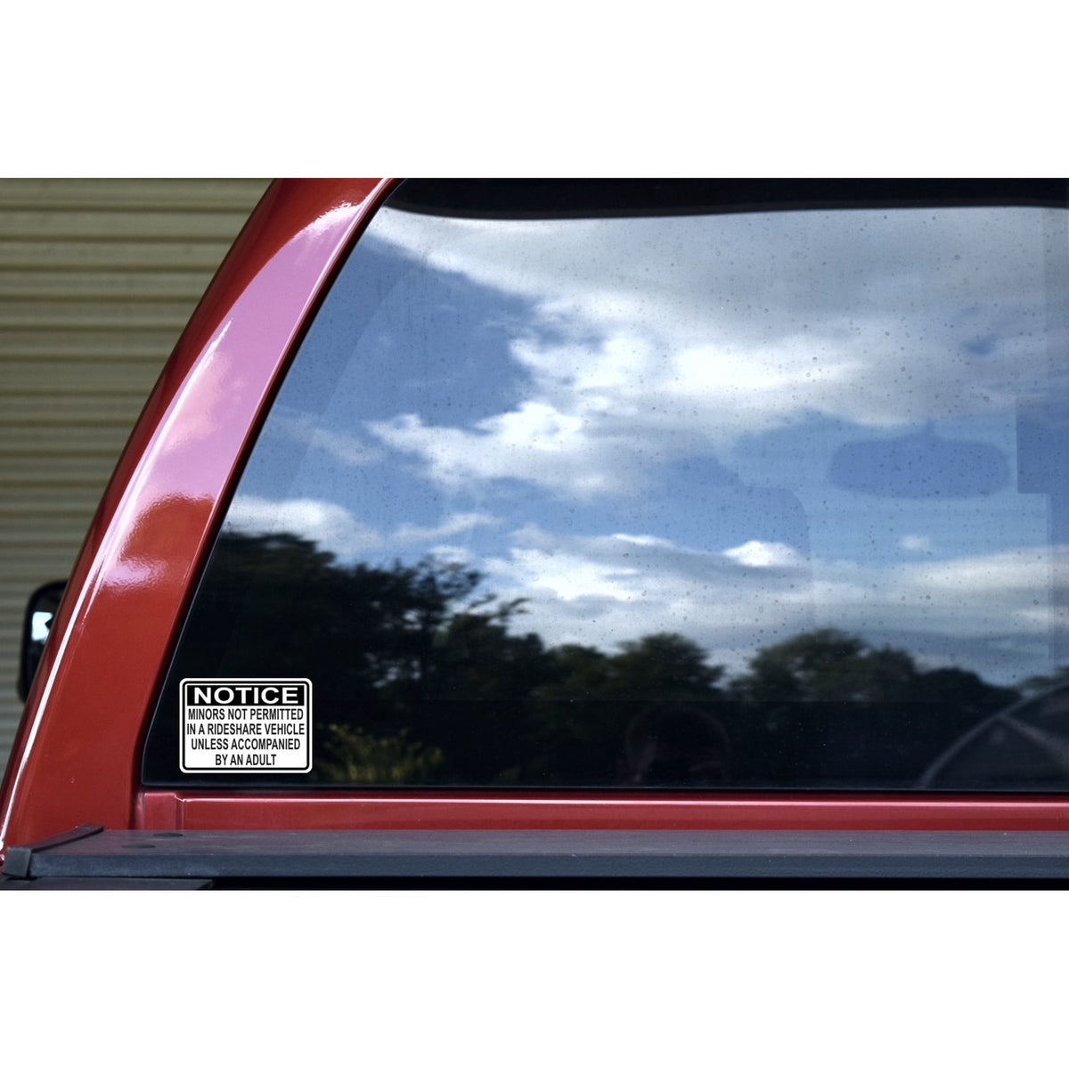 Minors Not Permitted in a Rideshare Vehicle Stickers | Die Cut Vinyl Decal/ Bumper For Windows, Cars, Trucks, Laptops, Etc.