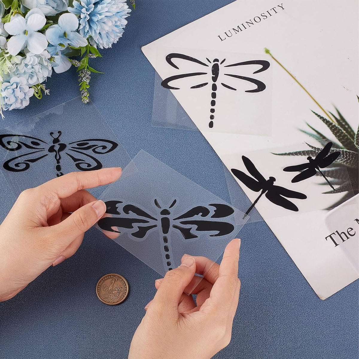 8 Sheets Dragonfly Car Sticker Self Adhesive Car Sticker Waterproof Vinyl Window Decal   Die Cut Vinyl Decal/ Bumper For Windows, Cars, Trucks, Laptops, Etc.