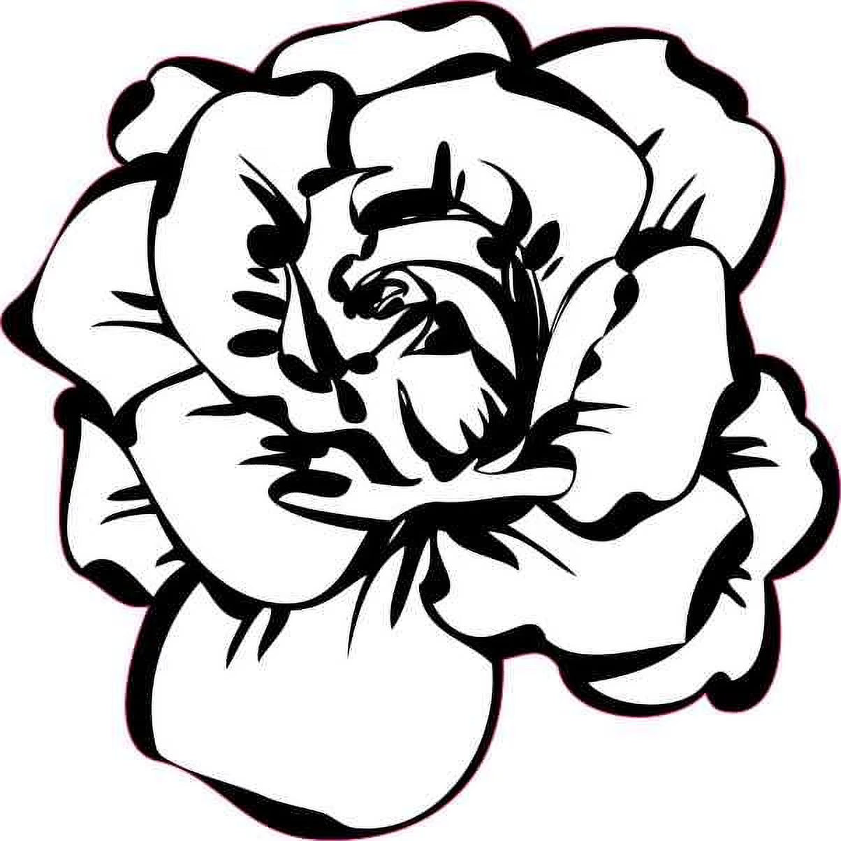 White Rose Sticker Vinyl Tumbler Decal Floral Vehicle Stickers | Die Cut Vinyl Decal/ Bumper For Windows, Cars, Trucks, Laptops, Etc.