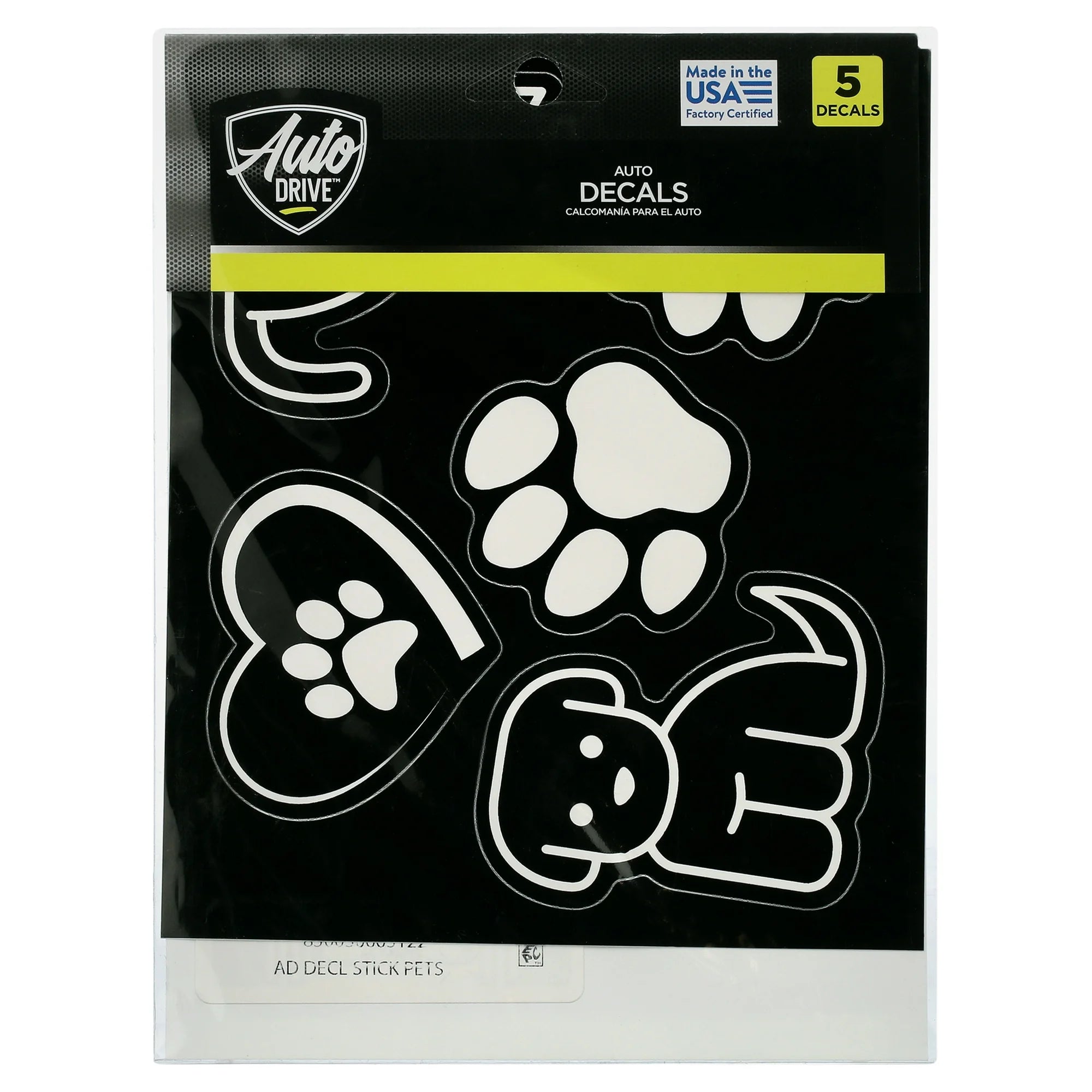 Auto Drive Pet Vinyl Car Decals Black White  Die Cut Vinyl Decal/ Bumper For Windows, Cars, Trucks, Laptops, Etc.