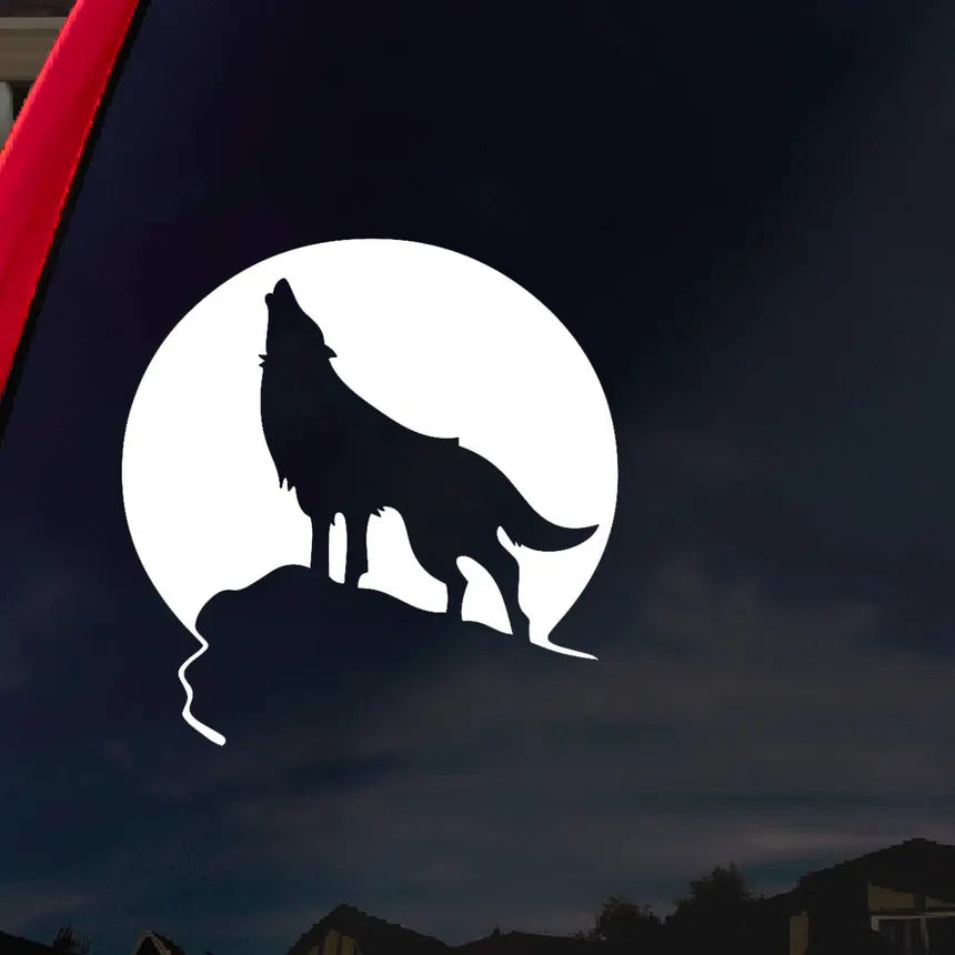 1PC Black & White Roaring Wolf Sticker Decorative Decal For Car Laptop Motorcycle Accessories Die Cut Vinyl Decal