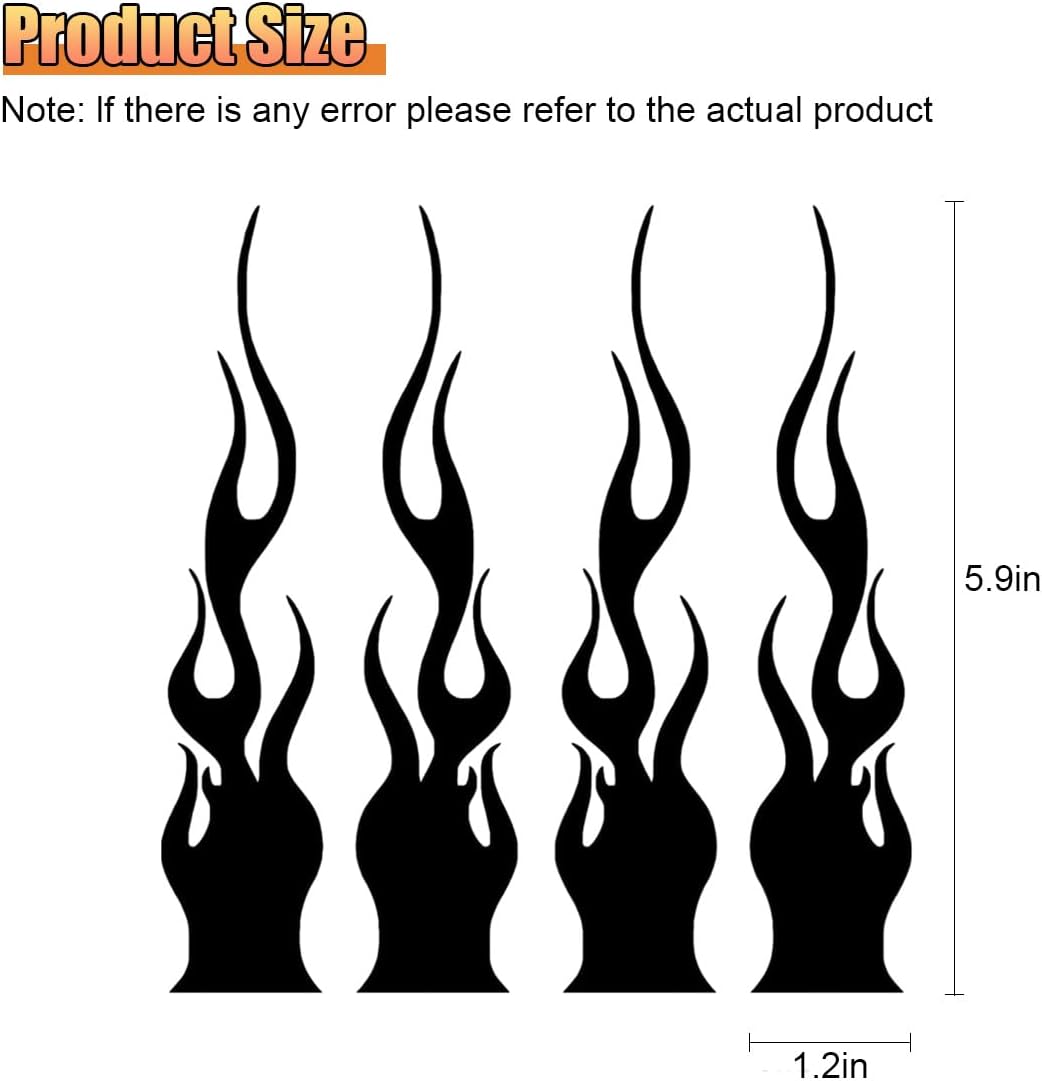 Car Flame Sticker Decal, Waterproof Self Adhesive Vinyl Auto Side Rearview Mirror Decal Decoration, Universal Car Exterior DIY Accessories for Vehicles Motorcycles  Die Cut Vinyl Decal