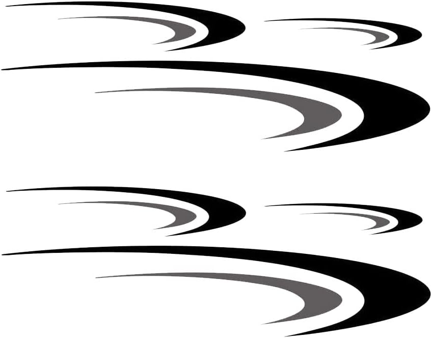 Large Vinyl Decals,Car Body Stickers,Vinyl Stripe Graphics Decals Stickers for Camper,RV,Trailer,Motorhome,Black+Gray, Die Cut Vinyl Decal