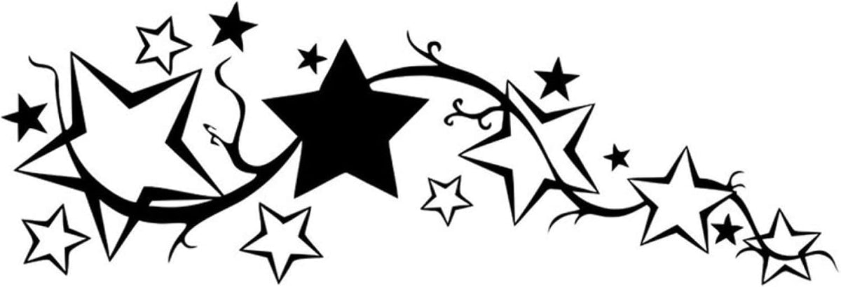 Black Bright Star Car Window   Die Cut Vinyl Decal