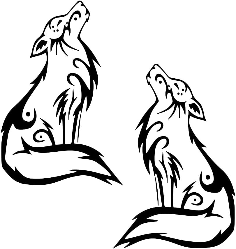 Wolf Howling Vinyl Decal Car  Die Cut Vinyl Decal