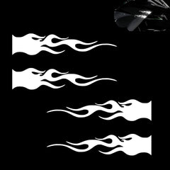 Foelony 4 PCS Flame Reflective Die Cut Vinyl Decal