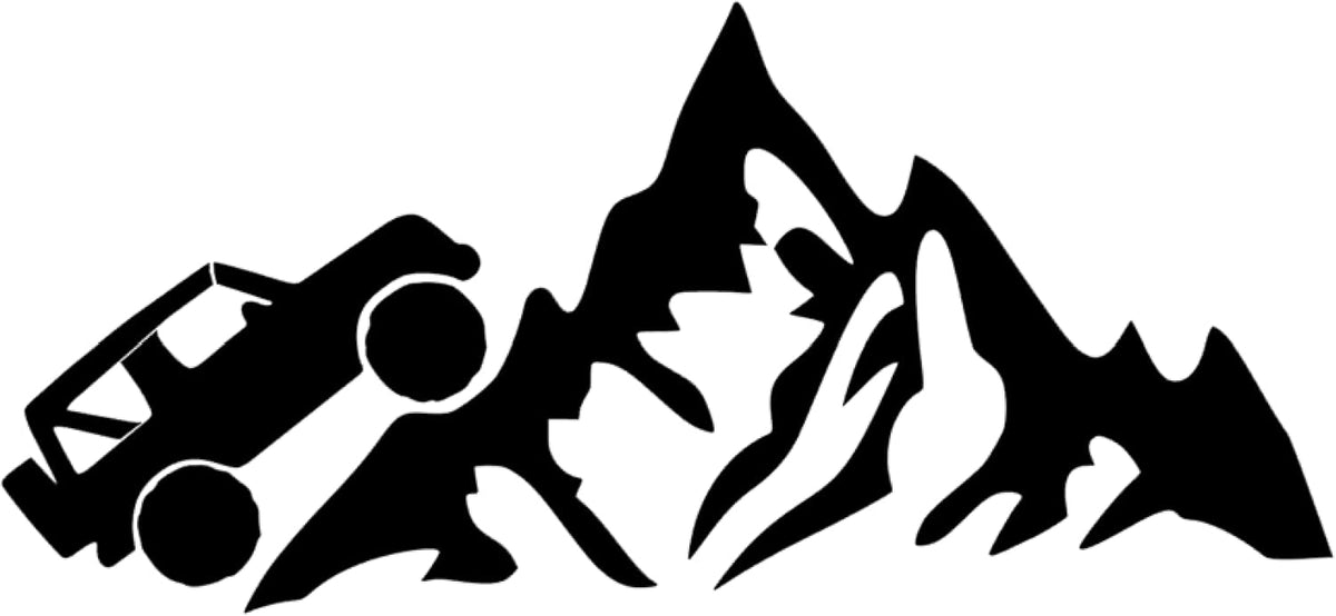 Mountains with 2 Door SUV Decal - windshield Easter egg- for Jeep Wrangler  Die Cut Vinyl Decal