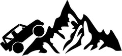Mountains with 2 Door SUV Decal - windshield Easter egg- for Jeep Wrangler  Die Cut Vinyl Decal