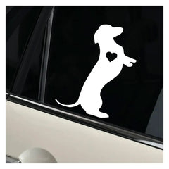 5.5" Dachshund Heart Dog Vinyl Decal Die Cut Vinyl Decal