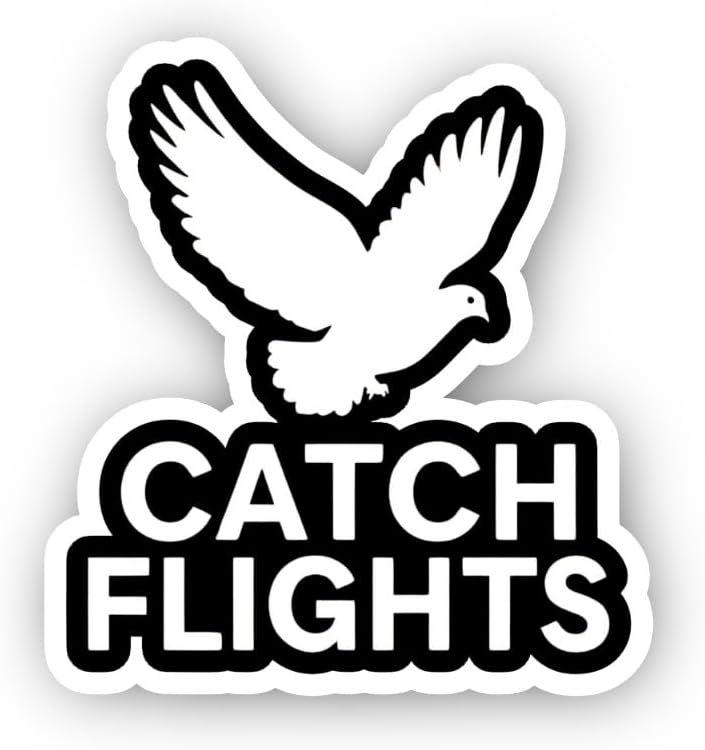 2 (Pieces) 3" and 5" Flying Bird and Catch Flights  Die Cut Vinyl Decal