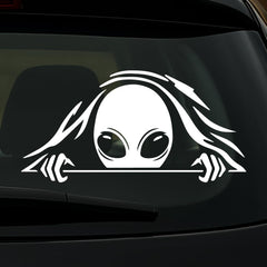 Alien Peeking Vinyl Decal  Die Cut Vinyl Decal