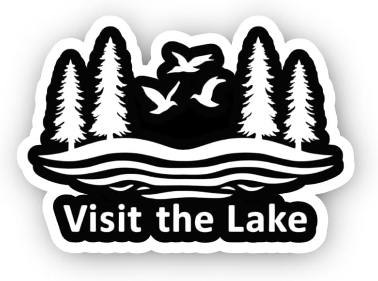 2 (Pieces) 3" and 5" Lakeside Bird Watching  Die Cut Vinyl Decal