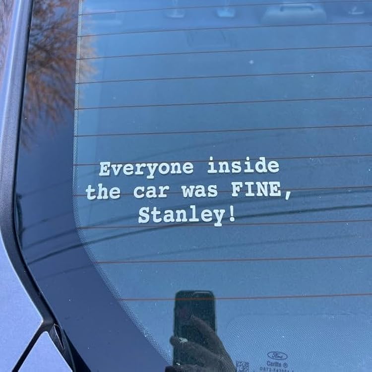 Everyone Inside The Car was FINE Stanley sticker Die Cut Vinyl Decal