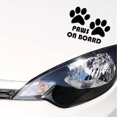 MAKTEM Paws on Board Car Vinyl Sticker, Die Cut Vinyl Decal