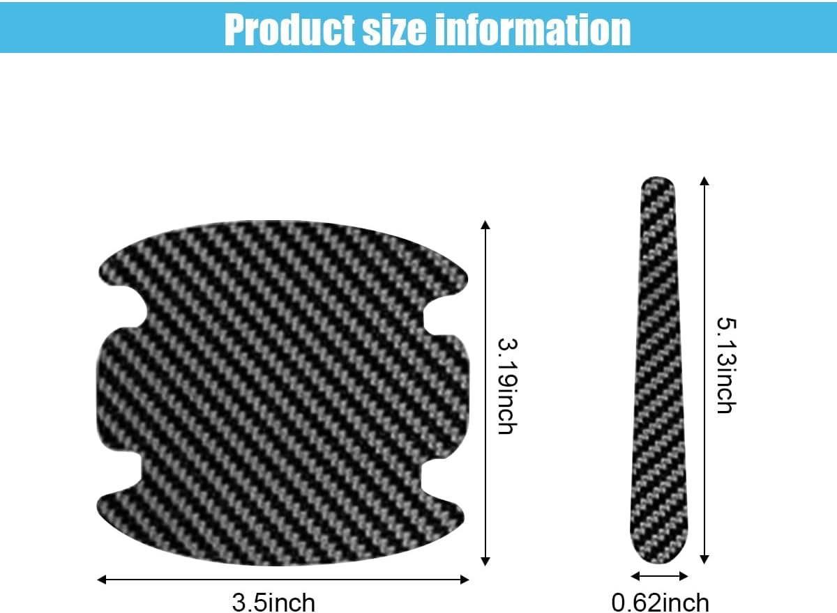 Car Door Handle Scratch Protectors, Carbon Fiber Car Door Handle Bowl Sticker, Universal Auto Doors Handles Paint Guard Cover, Die Cut Vinyl Decal