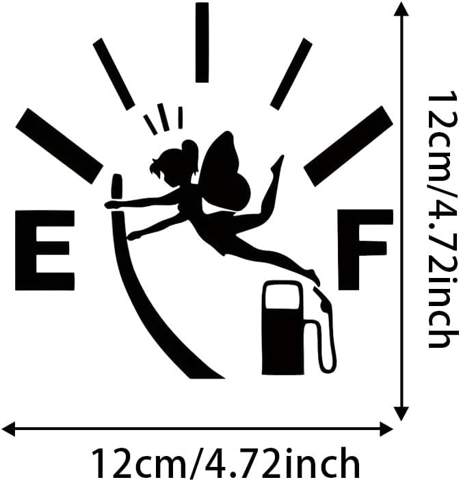 with Gas Gauge Fairy Design Funny Running on Empty Car  Die Cut Vinyl Decal