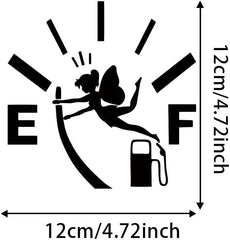 with Gas Gauge Fairy Design Funny Running on Empty Car  Die Cut Vinyl Decal
