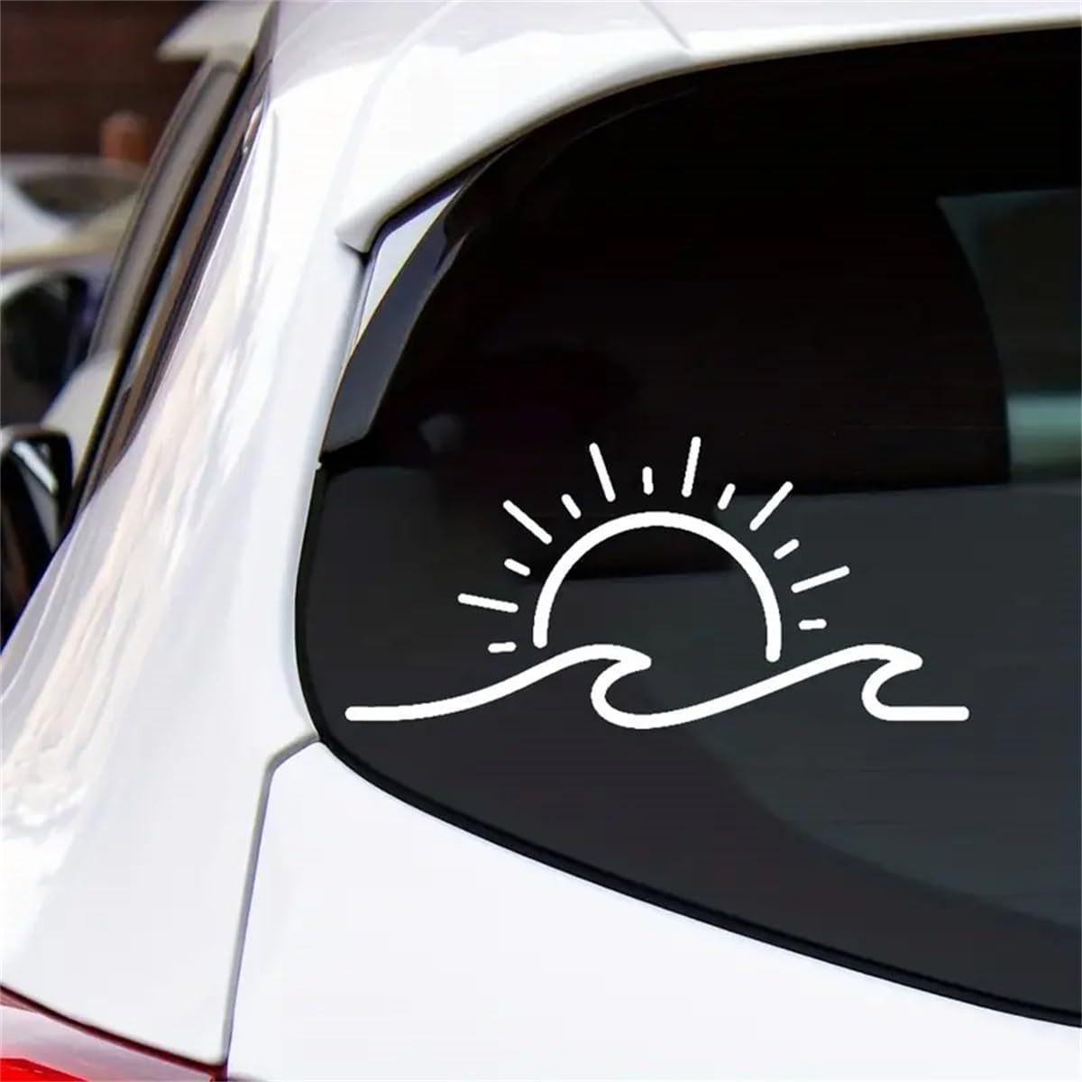 Sun and Wave Car  Die Cut Vinyl Decal