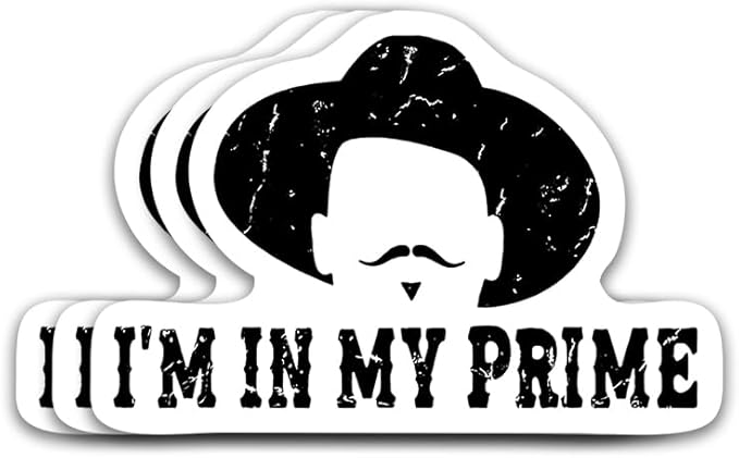 I'm in My Prime Sticker Funny Quotes Vinyl Sticker Bumper For Windows, Cars, Trucks, Laptops, Etc.