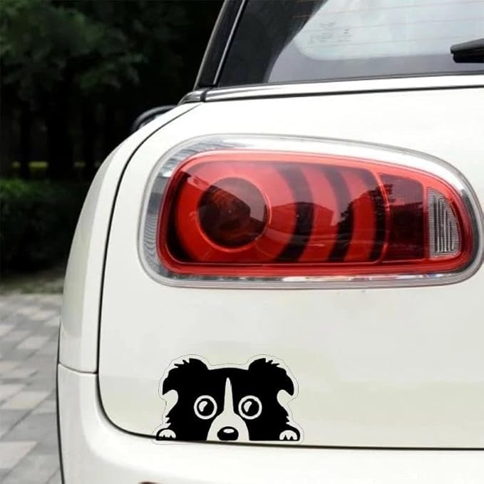 Peeking Dog Decal, Die Cut Vinyl Decal