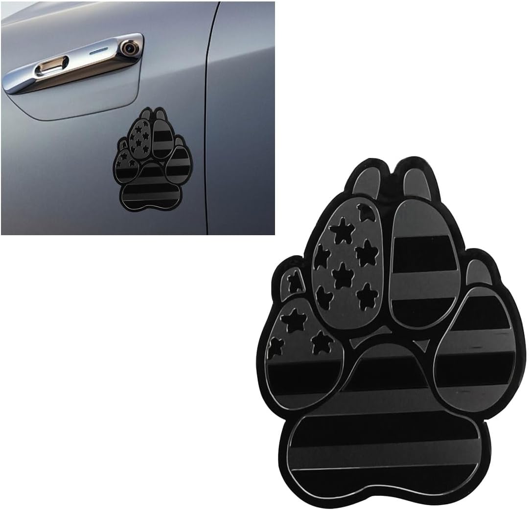American Flag Dog Paw  Die Cut Vinyl Decal