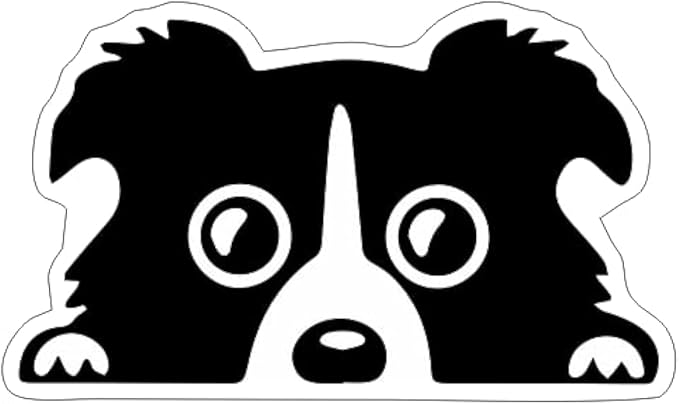 Peeking Dog Decal, Die Cut Vinyl Decal