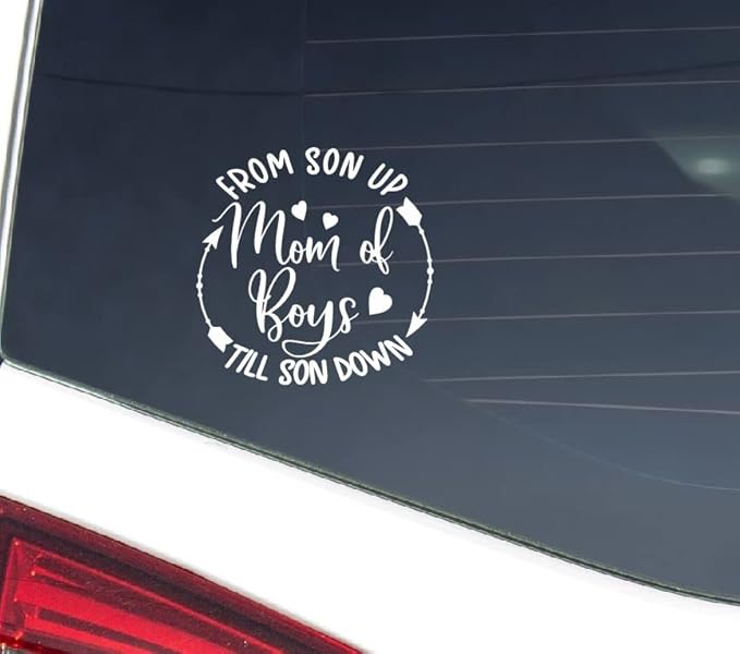 Thistle Brook Cottage Mom of Boys Car Vinyl Die Cut Vinyl Decal/ Bumper For Windows, Cars, Trucks, Laptops, Etc.