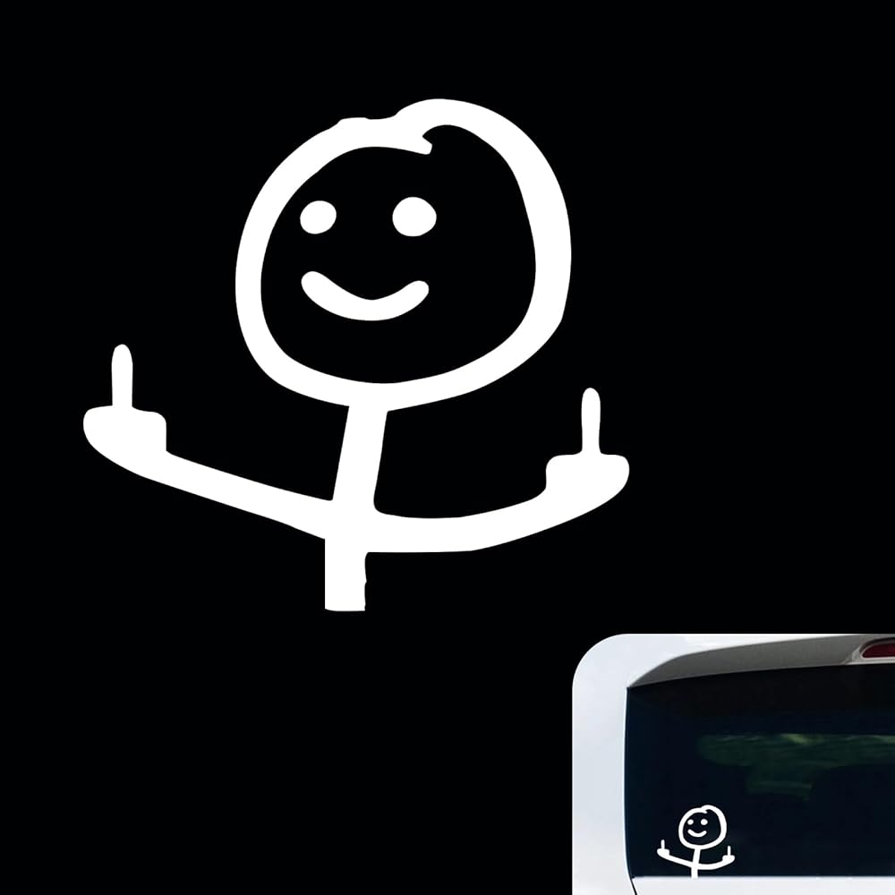 Funny Cartoon Middle Finger Sticker Die Cut Vinyl Decal