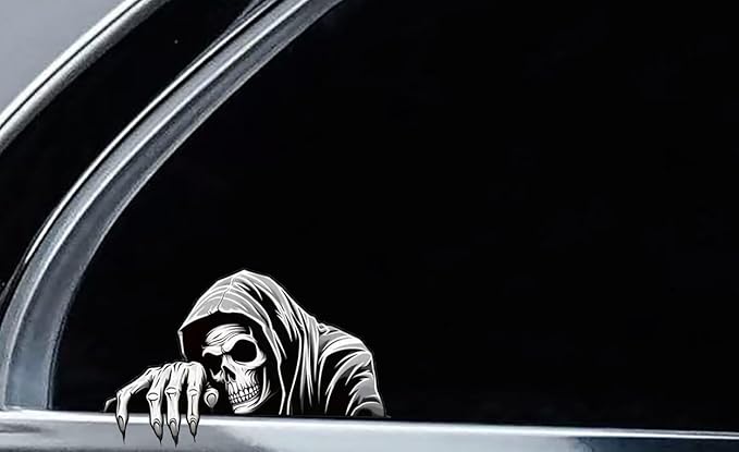 Decorative Stickers Cartoon Skull Car Mirror Decal, Die Cut Vinyl Decal