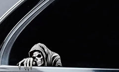 Decorative Stickers Cartoon Skull Car Mirror Decal, Die Cut Vinyl Decal