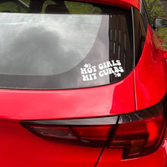 HOT Girls HIT CURBS Car Sticker Die Cut Vinyl Decal