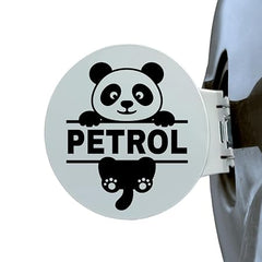 Panda Petrol Sticker for Car – Waterproof Vinyl Fuel Tank Decal, Cute Cartoon Animal Petrol Cap Decoration Die Cut Vinyl Decal