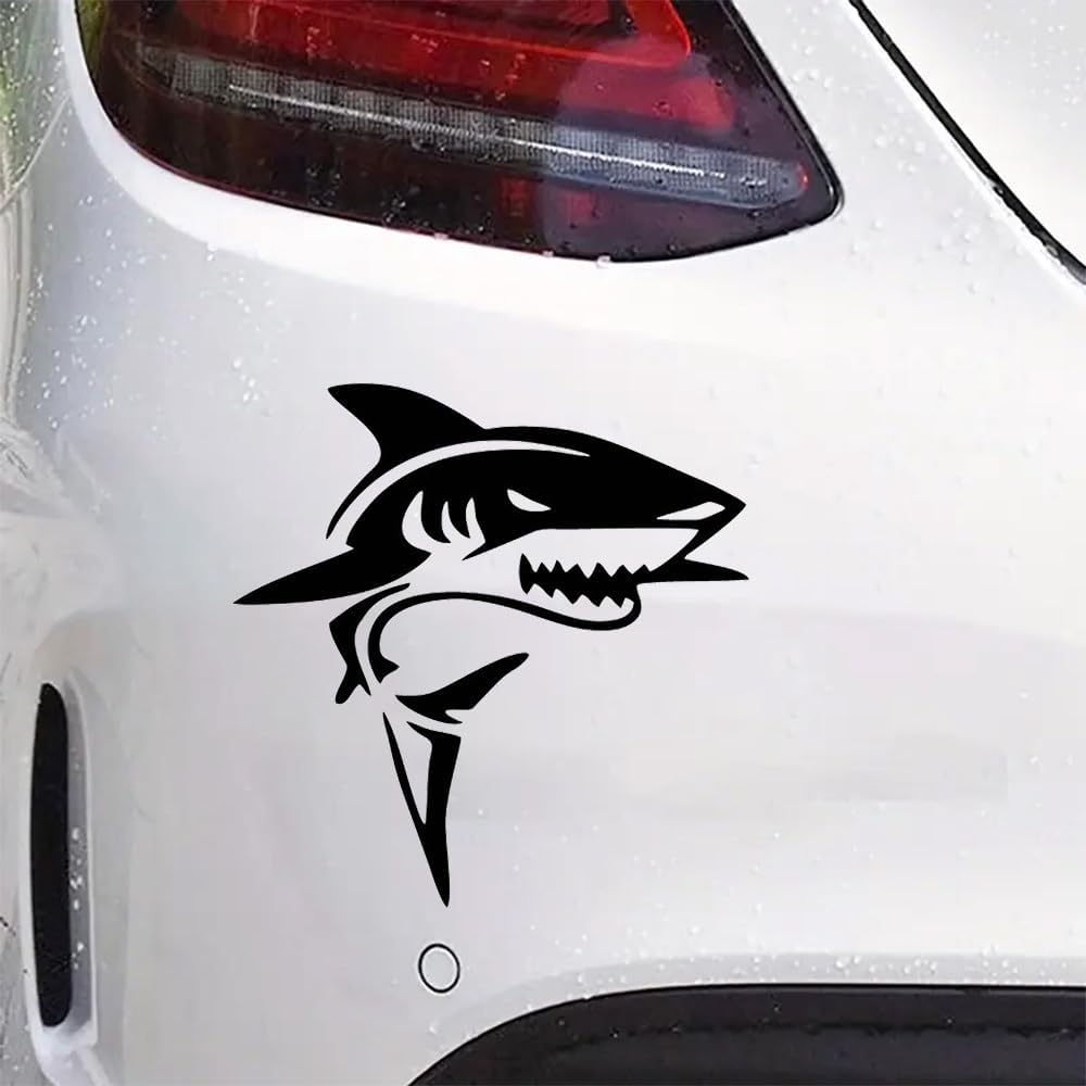 Pair Cartoon Shark Vinyl  Die Cut Vinyl Decal