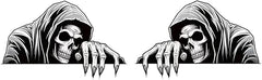 Decorative Stickers Cartoon Skull Car Mirror Decal, Die Cut Vinyl Decal