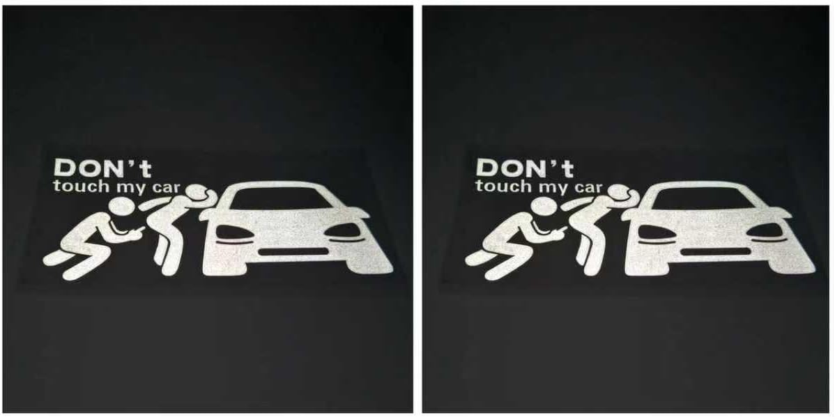 Arwrilt 2 PCS Don't Touch My Car Warning Sign Car Die Cut Vinyl Decal