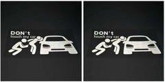 Arwrilt 2 PCS Don't Touch My Car Warning Sign Car Die Cut Vinyl Decal