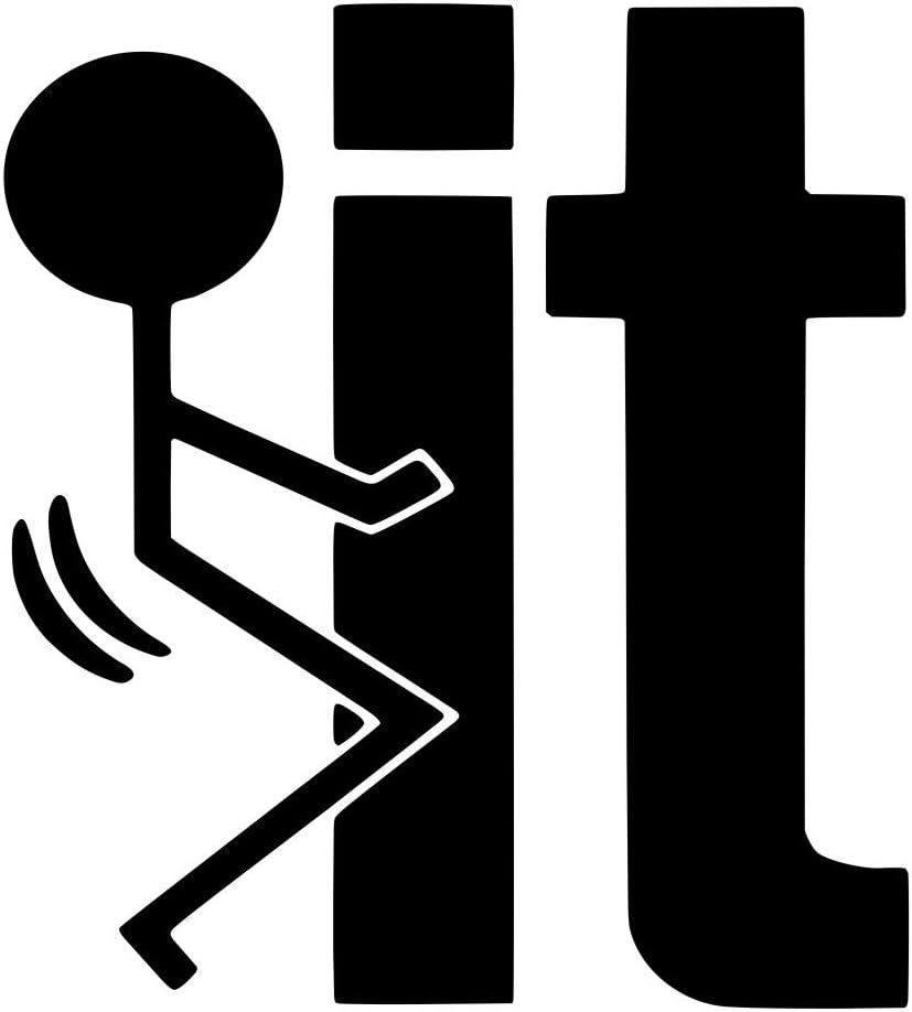 Sunset Graphics & Decals FK It - Stick Figure - F You - Funny - Car Decal Sticker | Cars Trucks Vans Walls Laptop | Black  Die Cut Vinyl Decal